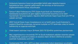 İletişim Başkanlığı’ndan Süper Kupa finali hakkında açıklama