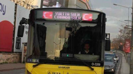 İETT'den otobüslere 'Yurtta sulh, cihanda sulh' yazısı