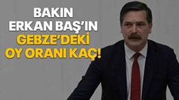 Bakın Erkan Baş’ın Gebze’deki oy oranı kaç!