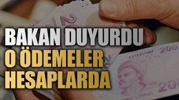 Bakan duyurdu, o ödemeler hesaplarda