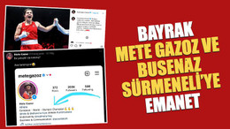 Bayrak, Mete Gazoz ve Busenaz Sürmeneli’ye emanet