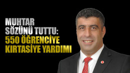 Muhtar sözünü tuttu: 550 öğrenciye kırtasiye yardımı