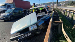 Kocaeli’de kontrolden çıkan otomobil kullanılamaz hale geldi