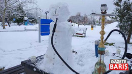 Kocaeli’de gülümseten kardan adam manzaraları