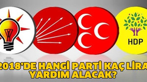 2018’de hangi parti kaç lira yardım alacak?