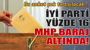 İYİ Parti yüzde 16 MHP baraj altında!