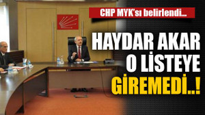 Haydar Akar o listeye giremedi..!