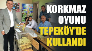 Korkmaz oyunu Tepeköy’de kullandı