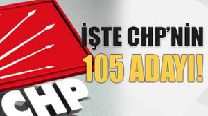 İşte CHP’nin 105 adayı!