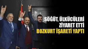 Söğüt, Ülkücüleri ziyaret etti, bozkurt işareti yaptı