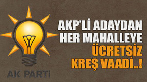 AKP’li adaydan her mahalleye ücretsiz kreş vaadi..!