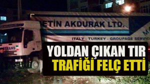 Karamürsel'de yoldan çıkan TIR trafiği felç etti