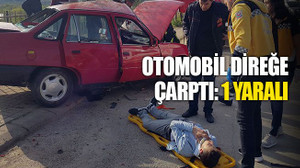 Kocaeli'de otomobil direğe çarptı: 1 yaralı