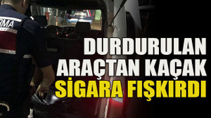 Durdurulan araçtan kaçak sigara fışkırdı