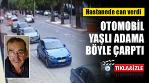 Otomobilin, yaşlı adama çarpma anı kameraya yansıdı