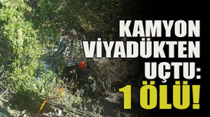 Kamyon viyadükten uçtu: 1 ölü!