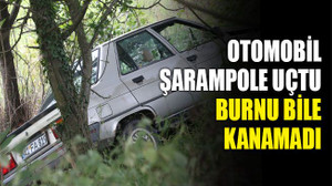 Otomobil şarampole uçtu, burnu bile kanamadı