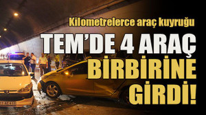 Kilometrelerce araç kuyruğu TEM’de zincirleme kaza!