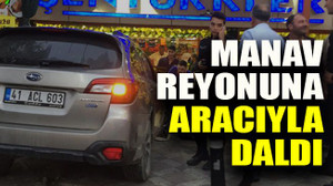 Manav reyonuna aracıyla daldı