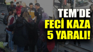 TEM’de feci kaza 5 yaralı!