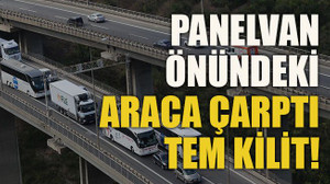 Panelvan önündeki araca çarptı, TEM kilit!