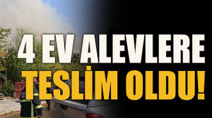 4 ev alevlere teslim oldu!