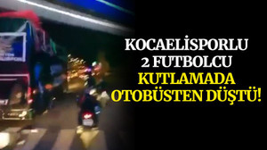 Kocaelisporlu futbolcular otobüsten düştü... İşte korku dolu anlar