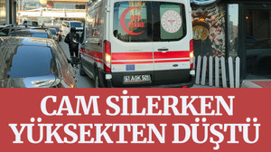Cam silerken düşen kadın yaralandı