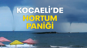 Kocaeli’de deniz ortasında korkutan hortum