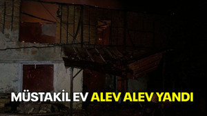 Müstakil ev alev alev yandı