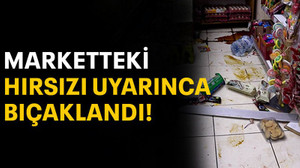 Marketteki hırsızı uyarınca bıçaklandı!