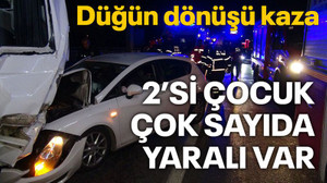 İzmit'te düğün dönüşü kaza: 2’si çocuk çok sayıda yaralı var