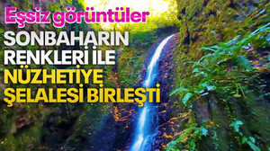 Sonbaharın renkleri ile Nüzhetiye Şelalesi birleşti, eşsiz görüntüler ortaya çıktı