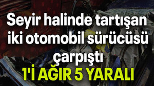 Kocaeli'de seyir halinde tartışan iki otomobil sürücüsü çarpıştı: 1'İ AĞIR 5 YARALI