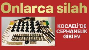 Kocaeli'deki evde onlarca silah ele geçirildi