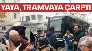 İzmit'te yaya, seyir halindeki tramvaya çapıp yaralandı