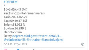 Kahramanmaraş'ta deprem!