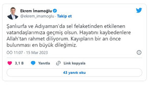 Ekrem İmamoğlu'ndan sel felaketine dair açıklama
