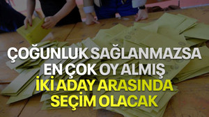 Çoğunluk sağlanmazsa en çok oy almış 2 aday arasında seçim olacak