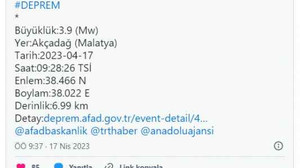 Malatya'da korkutan deprem!