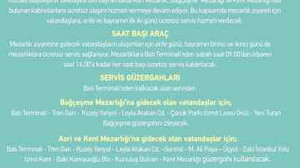 Bayramda mezarlıklara ücretsiz ulaşım olacak!