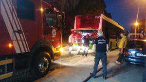 Otobüste korkutan yangın