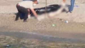 Sahile kadın cesedi vurmuştu, dehşet görüntüler ortaya çıktı