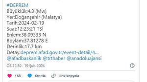 AFAD duyurdu: Malatya'da korkutan deprem!