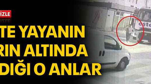 İşte yayanın tırın altında kaldığı o anlar