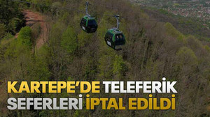 Kartepe’de teleferik seferleri iptal edildi