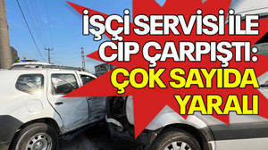 İşçi servisi ile cip çarpıştı: Çok sayıda yaralı