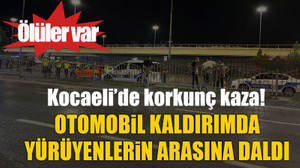 Kocaeli’de korkunç kaza! Otomobil kaldırımda yürüyenlerin arasına daldı
