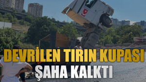 Devrilen tırın kupası şaha kalktı