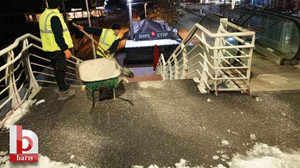 Kocaeli’de kar sonrası üst geçitler unutulmadı